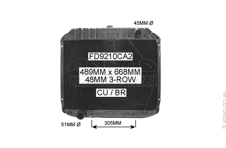 F100 8cyl Auto. '74-76 F250 8cyl Auto. '74-76 RADIATOR - FD9210CA2