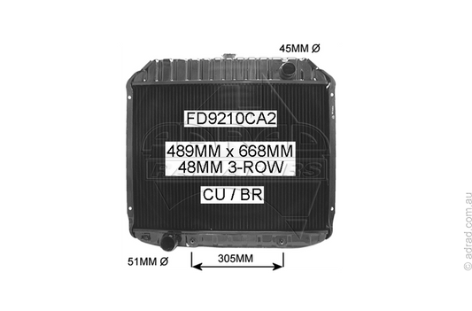F100 8cyl Auto. '74-76 F250 8cyl Auto. '74-76 RADIATOR - FD9210CA2