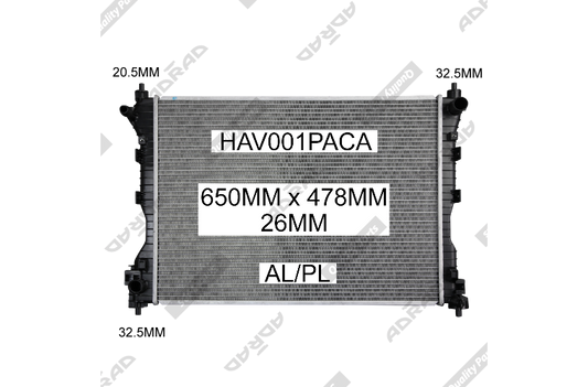 RADIATOR - HAVAL H6 2.0ltr Turbo '16-