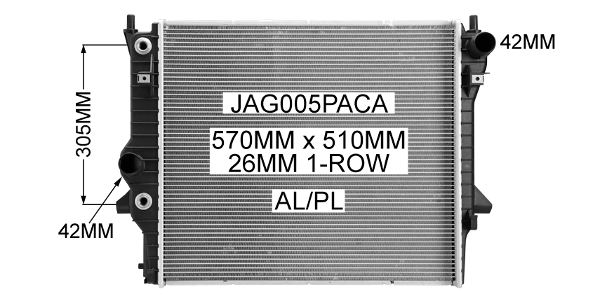 RADIATOR - Jaguar S-Type X202 / X204 / X350 '02-08 2.5ltr V6 & 4.2ltr V8 Supercharged & Jaguar XJ8 X350 '04-07 4.2ltr V8 & Jaguar XF X250 '08-15 3.0ltr V6 & 4.2ltr V8