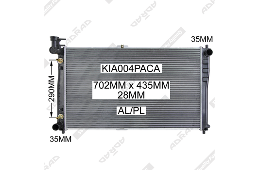 RADIATOR - Kia Carnival '99-06 2.5ltr 6cyl