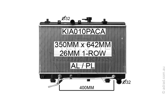 RADIATOR - Kia Rio LS '03-05 1.5ltr 4cyl