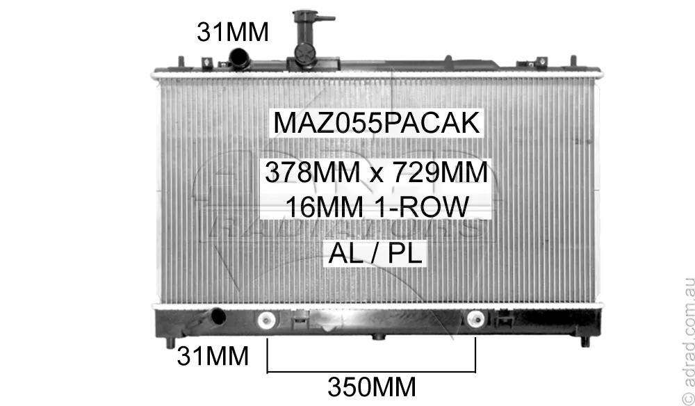 RADIATOR - Mazda 6 GG/GY Series 1 '02-05 2.3ltr 4cyl Petrol