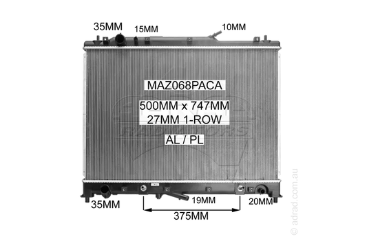 RADIATOR - Mazda CX-9 TB '07- 3.7ltr V6