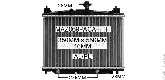 RADIATOR - Mazda 2 DE '07- 1.5ltr 4cyl