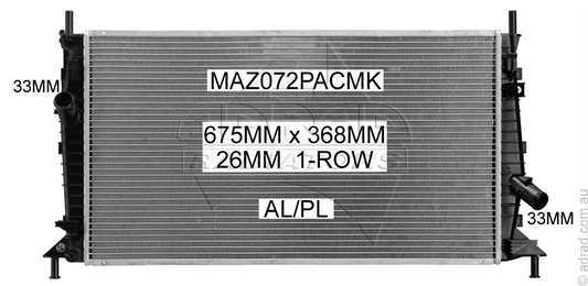 RADIATOR - Mazda 3 BK '07-09 2.0ltr Diesel