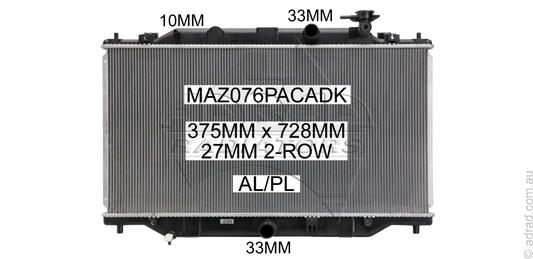 RADIATOR - Mazda 6 GJ '13- 2.2ltr Turbo Diesel & Mazda 3 BM / BN '14- 2.2ltr Turbo Diesel