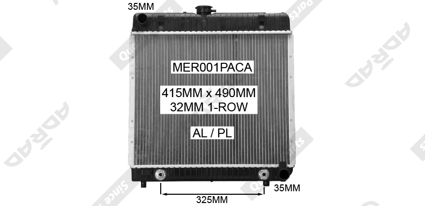 RADIATOR - Mercedes W126 280SE/280SEL '81-85 & Mercedes W123 230/230E/280E/280CE '80-85