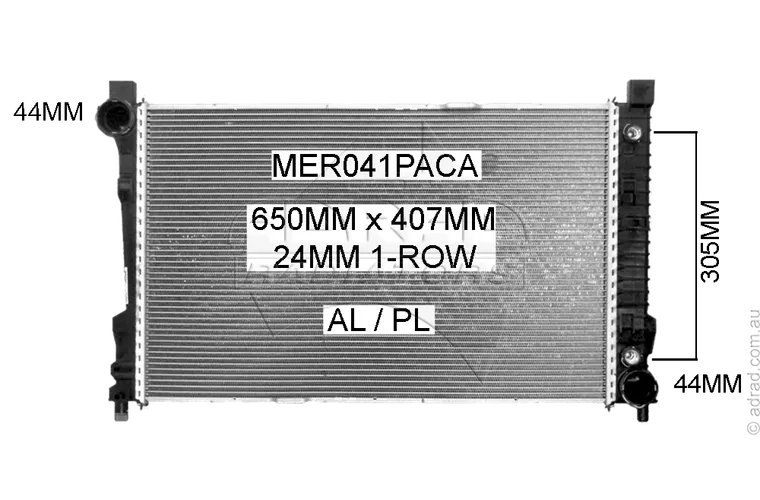 RADIATOR - Mercedes R171 SLK200 Kompressor '04- & Mercedes C209 CLK320/CLK280 '02-09 & Mercedes W203 C180/C220CDi/C240/C320/C200 & C230 Kompressor '00-07