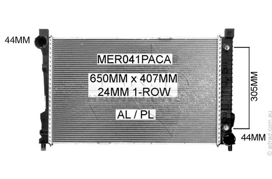 RADIATOR - Mercedes R171 SLK200 Kompressor '04- & Mercedes C209 CLK320/CLK280 '02-09 & Mercedes W203 C180/C220CDi/C240/C320/C200 & C230 Kompressor '00-07
