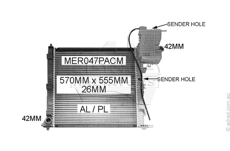 RADIATOR - Mercedes Vito 638 '98-04 2.2ltr Turbo Diesel