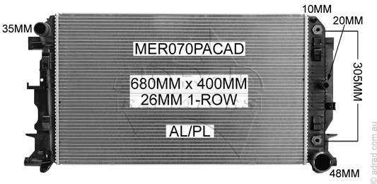 RADIATOR - Mercedes Sprinter Van '06- 3.0ltr Turbo Diesel