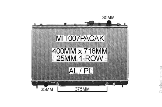 RADIATOR - Mitsubishi Magna TE-TW '96-05 2.4/3.0/3.5ltr 4cyl/V6