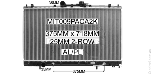 RADIATOR - Mitsubishi Legnum VR-4 '96-02 2.5ltr 6cyl Turbo & Mitsubishi Galant VR-4 '96-00 2.5ltr 6cyl Turbo