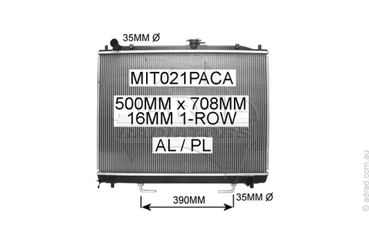 RADIATOR - Mitsubishi     Pajero NM / NP '00-02 2.8ltr 4cyl Turbo Diesel & 3.5ltr V6 Petrol  &  Pajero NS-NW '07-14 3.8ltr V6 Petrol