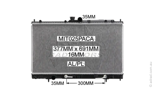 RADIATOR - Mitsubishi Lancer CG/CH '02-06 2.0ltr 4cyl