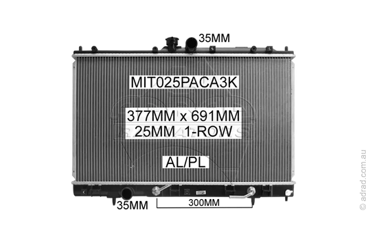 RADIATOR - Mitsubishi Lancer CH '05-07 2.4ltr 4cyl