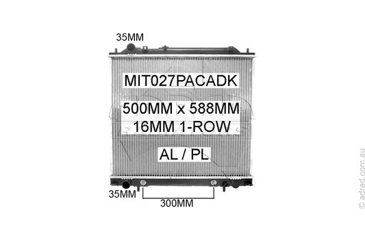 RADIATOR - Mitsubishi     Delica Spacegear L400 '94- 2.5/2.8ltr Diesel & 3.0ltr V6  &  Starwagon L400 WA '94-03 3.0ltr V6