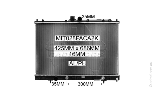 RADIATOR - Mitsubishi Outlander ZE/ZF '02-06 2.4ltr 4cyl
