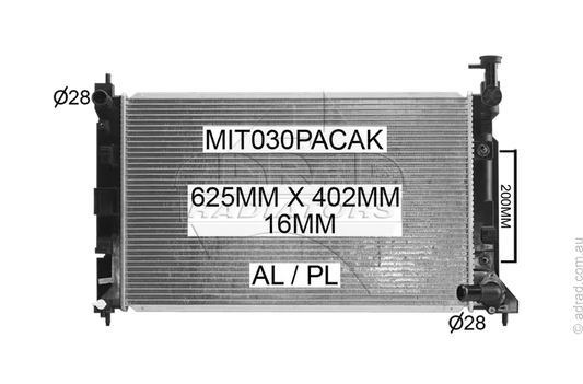 RADIATOR - Mitsubishi Colt '04-05 1.5ltr 4cyl