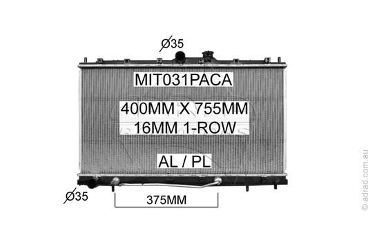 RADIATOR - Mitsubishi 380 '05-08 3.8ltr V6