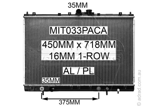 RADIATOR - Mitsubishi Nimbus UG '98-04 2.4ltr 4cyl