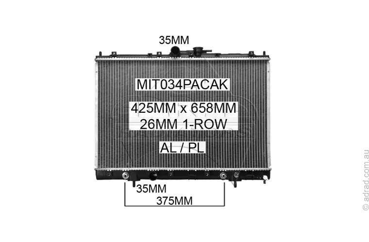 RADIATOR - Mitsubishi Pajero iO QA '99-02 1.6/1.8/2.0ltr 4cyl