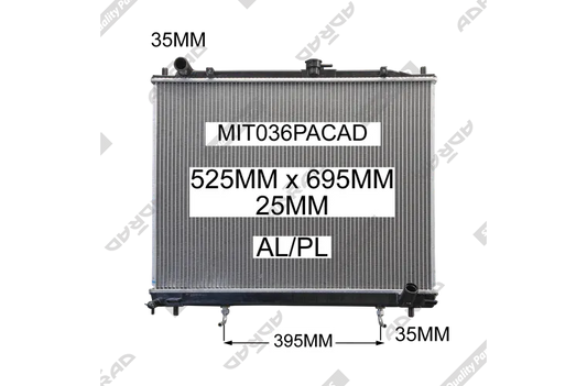 RADIATOR - Mitsubishi Pajero NM-NW '02- 3.2ltr Turbo Diesel