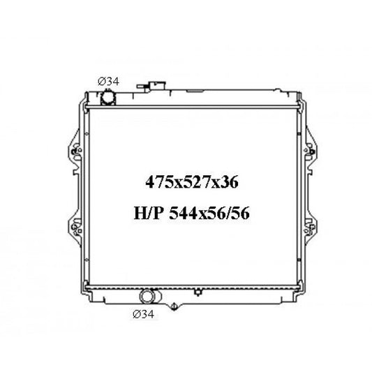 Radiator Assembly - To Suit Toyota Hilux LN '00-05 3.0ltr Diesel Core: 475x527x36&nbs - NC004M