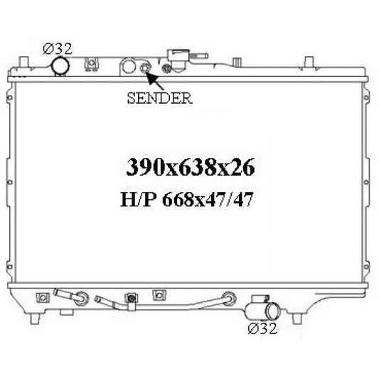 RADIATOR - Ford Laser KF / KH '90-94 1.6/1.8ltr 4cyl