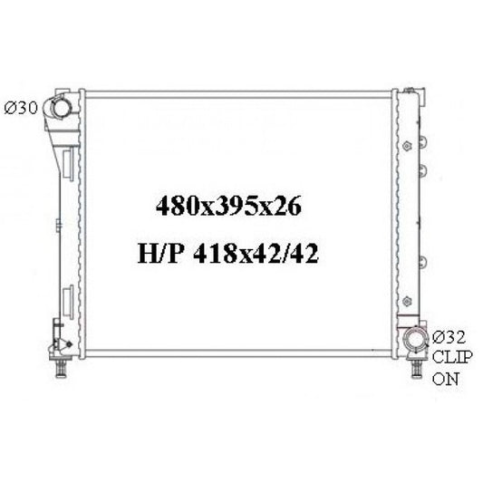 RADIATOR - Fiat 500 '08-09 1.3ltr Turbo Diesel