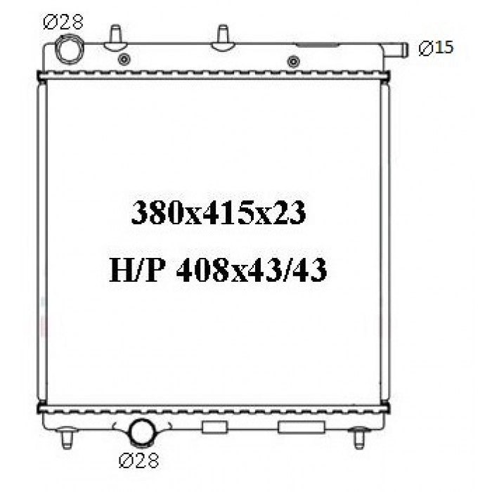 RADIATOR - Citroen C3 '02-10 1.6ltr Turbo Diesel    Core: 380x415x23