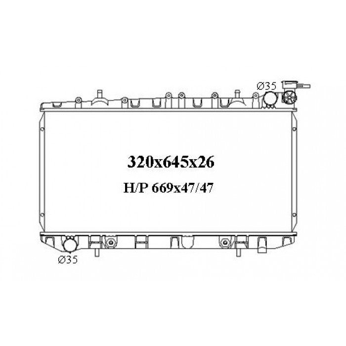 RADIATOR - Nissan Pulsar N14/N15 '91-00 2.0ltr 4cyl & Nissan NX/NXR '91-95 2.0ltr 4cyl Coupe