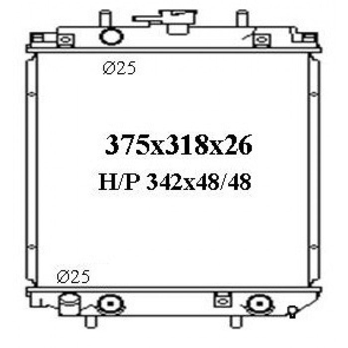 RADIATOR - Daihatsu Move L601 '97-99 & Daihatsu Sirion M100 '98-05 1.0ltr 3cyl & Daihatsu YRV M201 '01-04 1.3ltr 4cyl