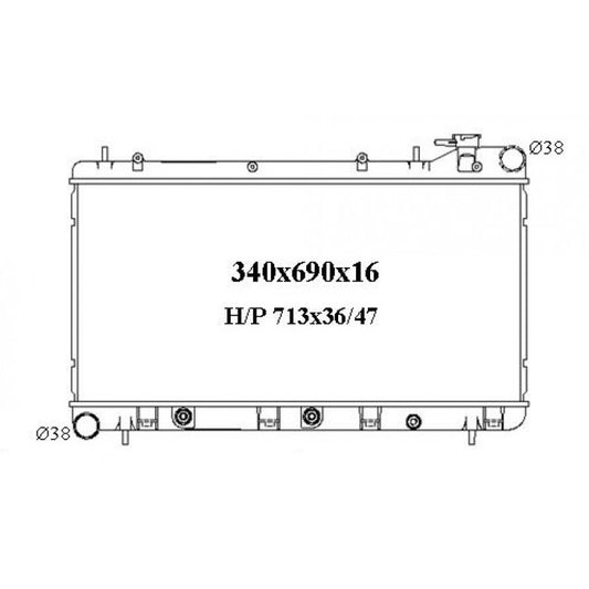 RADIATOR - Subaru Impreza '93-98 1.6/1.8ltr 4cyl