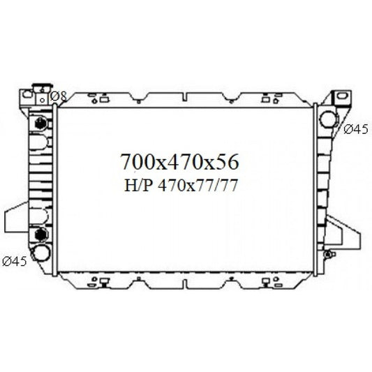 RADIATOR - Ford Bronco / F100 Ambulance '81- 4.1/4.9/5.8ltr V8