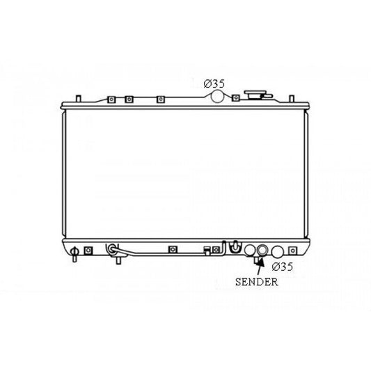 Radiator Assembly - P/C To Suit Hyundai Lantra '91-95 1.6/1.8ltr 4cyl Core: 375x669x2 - NC200A