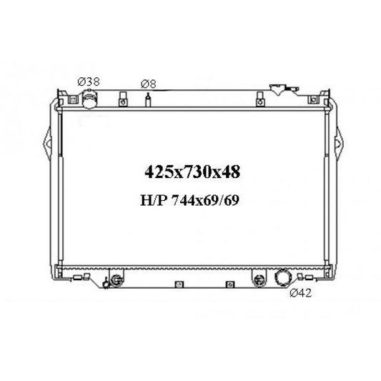 Radiator Assembly - To suit Toyota Landcruiser 80 Series FJ/FZJ '90-98 Core: 425x - NC216A