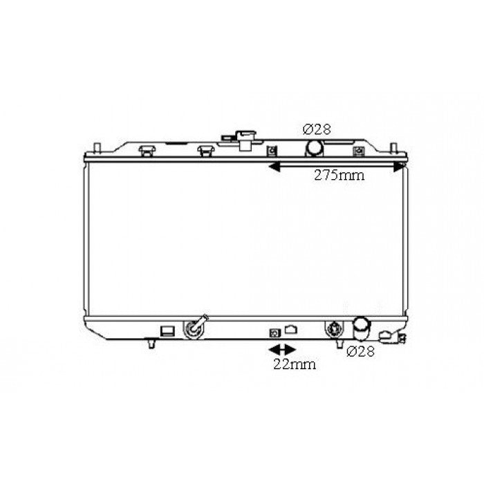 Radiator Assembly - P/C To Suit Honda Integra DA '86-89 1.6ltr 4cyl Core: 325x667x16 - NC244A