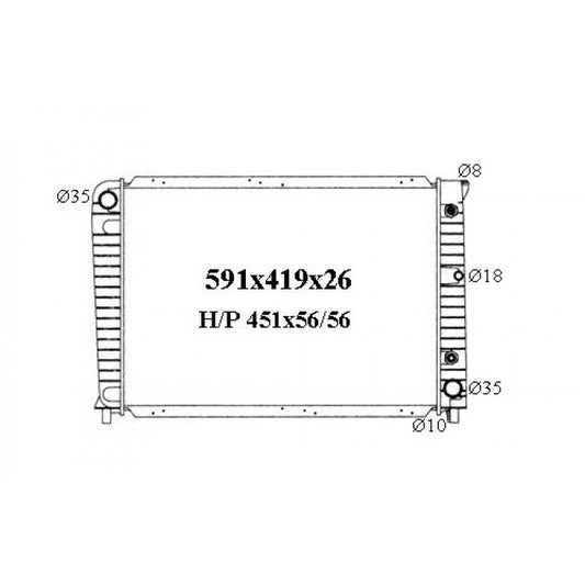 Radiator Assembly - To Suit Volvo 940 '90-96 2.3ltr 4cyl Turbo Core: 591x419x26 H - NC285A