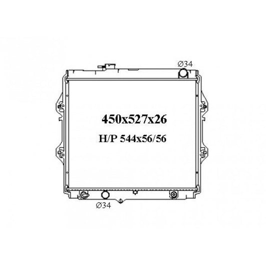 Radiator Assembly - To suit Toyota Hilux RZN '97-05 2.0/2.7ltr 4cyl Petrol Core: 4 - NC330A
