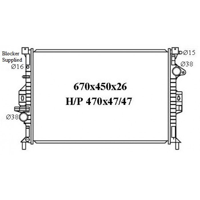 RADIATOR - Ford Mondeo MA / MB / MC '07-15 2.0/2.3ltr Petrol & 2.0ltr Turbo Diesel/Petrol & Ford Focus LZ '16- 2.0ltr Turbo Petrol & Ford Focus LW '11-16 2.0ltr Turbo Diesel/Petrol & Ford Kuga TF '12- 2.0ltr Turbo Diesel