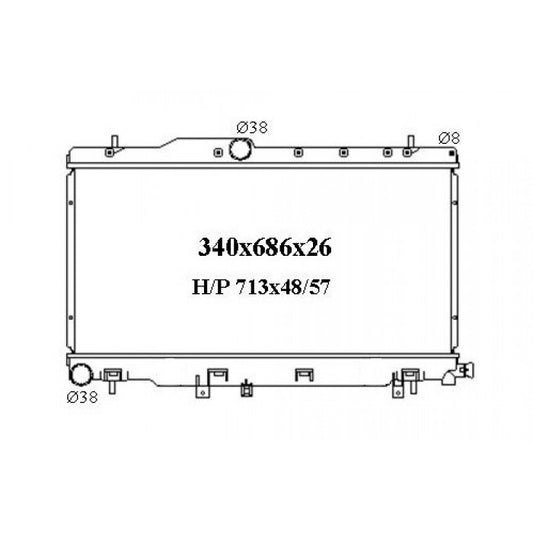 RADIATOR - Subaru Liberty B4 '01-03 2.0ltr 4cyl Twin Turbo & Impreza WRX '00-02 2.0ltr 4cyl Turbo