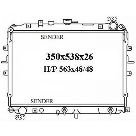 RADIATOR - Ford Econovan JG / JH '84-06 2.0ltr 4cyl Petrol