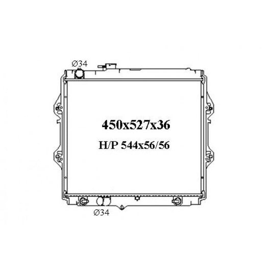 Radiator Assembly - To suit Toyota Hilux LN '97-00 3.0ltr 4cyl Diesel Core: 450x5 - NC455M