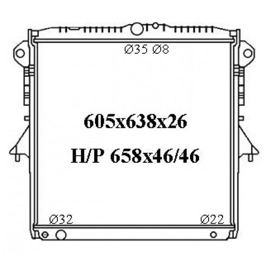 RADIATOR - Ford Everest UA 2011- 07/15, 3.2ltr Turbo Diesel & Ford Ranger PX '11- 2.2/3.2ltr Turbo Diesel