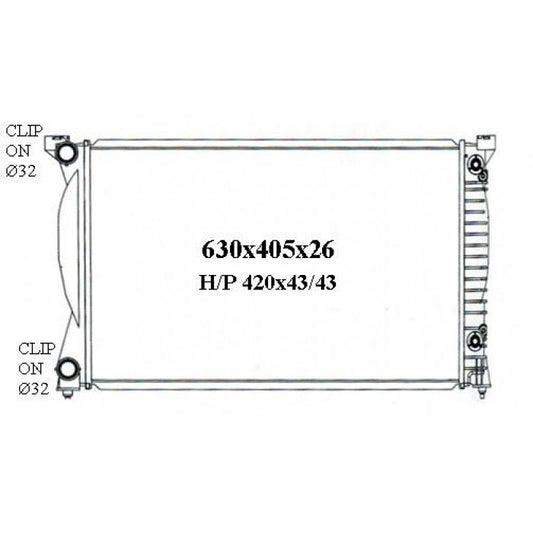 RADIATOR - Audi A4 B6 / B7 '01-08 1.8/2.0ltr inc Turbo & Turbo Diesel