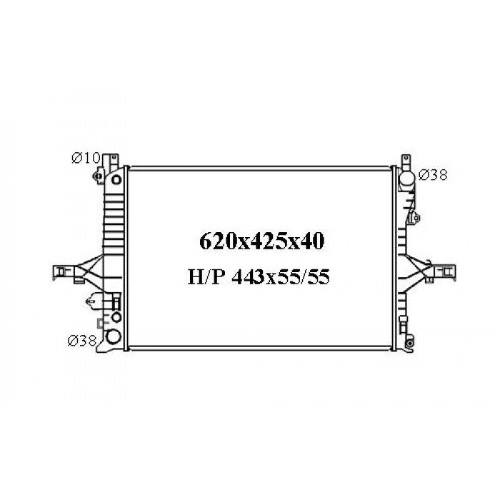 Radiator Assembly - To Suit Volvo S60/S80/V70 '98-09 Core: 620x425x40 H/P 443x55/5 - NC634A