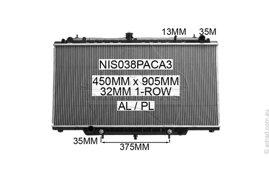 RADIATOR - Nissan Patrol GU Y61 & Cab Chassis '97-16 2.8/3.0ltr Turbo Diesel