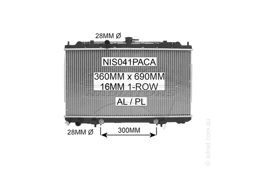 RADIATOR - Nissan Pulsar N16 '00-05 1.6/1.8ltr 4cyl